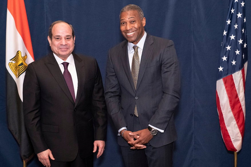 الرئيس السيسي يلتقى نائب رئيس شركة اوبر في واشنطن